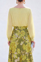 Load image into Gallery viewer, Dark Purple Floral Boat Neck A Line Long Mother of the Bride Dress with Sleeves