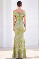 Load image into Gallery viewer, Sparkly Light Blue Long Mermaid Monther of the Bride Dress with 3D Flowers