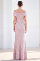 Load image into Gallery viewer, Sparkly Light Blue Long Mermaid Monther of the Bride Dress with 3D Flowers