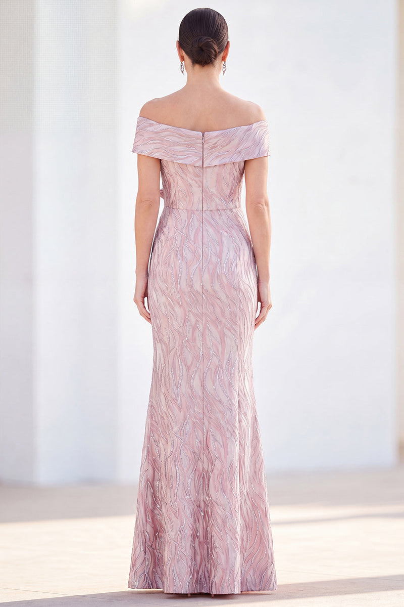 Load image into Gallery viewer, Sparkly Light Blue Long Mermaid Monther of the Bride Dress with 3D Flowers