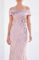 Load image into Gallery viewer, Sparkly Light Blue Long Mermaid Monther of the Bride Dress with 3D Flowers