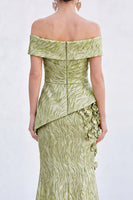Load image into Gallery viewer, Royal Blue Off The Shoulder Mermaid Long Mother of the Bride Dress with 3D Flowers