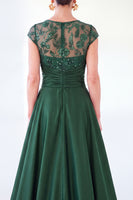 Load image into Gallery viewer, Sparkly Floral Black Gold Ruched Sequins Sheath Long Mother of the Bride Dress