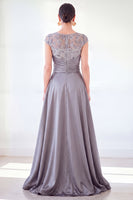 Load image into Gallery viewer, Sparkly Floral Black Gold Ruched Sequins Sheath Long Mother of the Bride Dress