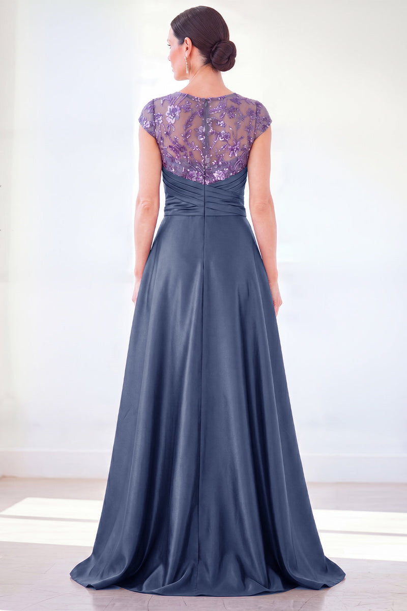 Load image into Gallery viewer, Sparkly Floral Black Gold Ruched Sequins Sheath Long Mother of the Bride Dress