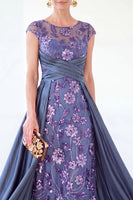Load image into Gallery viewer, Sparkly Floral Black Gold Ruched Sequins Sheath Long Mother of the Bride Dress