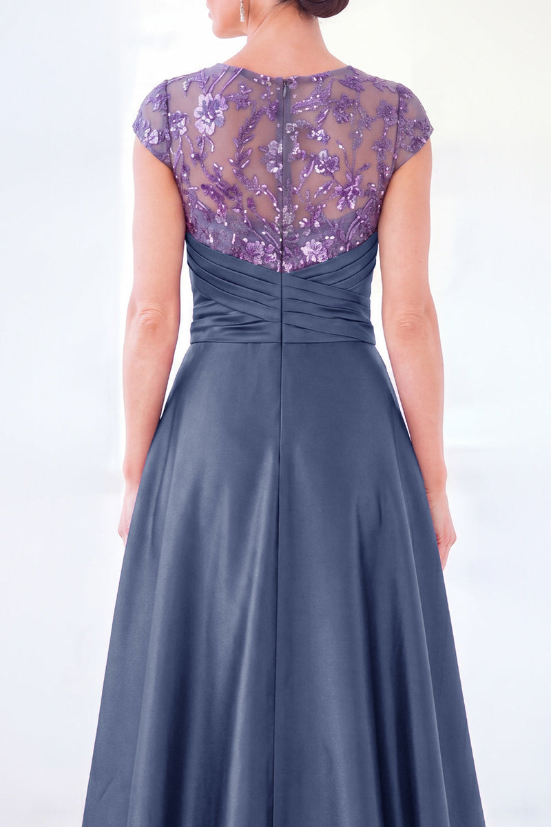 Load image into Gallery viewer, Sparkly Floral Black Gold Ruched Sequins Sheath Long Mother of the Bride Dress