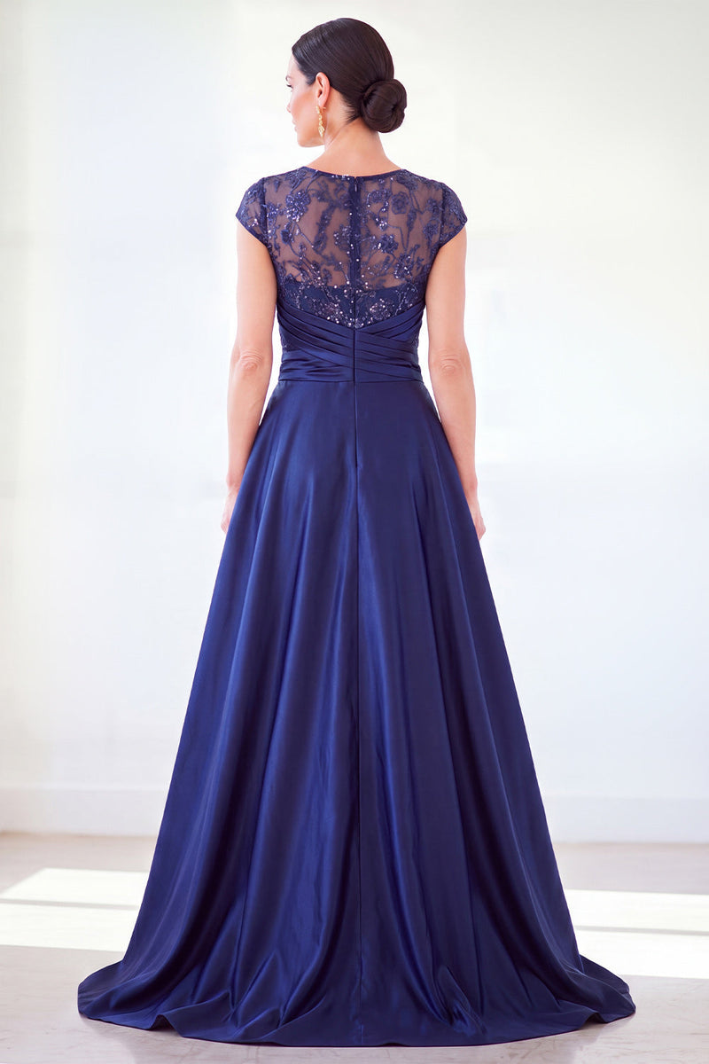 Load image into Gallery viewer, Sparkly Floral Black Gold Ruched Sequins Sheath Long Mother of the Bride Dress