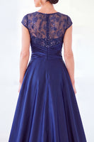 Load image into Gallery viewer, Sparkly Floral Black Gold Ruched Sequins Sheath Long Mother of the Bride Dress