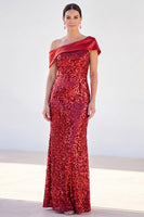 Load image into Gallery viewer, Sparkly Golden Sequins Mermaid Long Mother of the Bride Dress