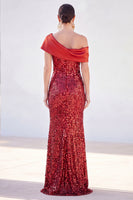 Load image into Gallery viewer, Sparkly Golden Sequins Mermaid Long Mother of the Bride Dress