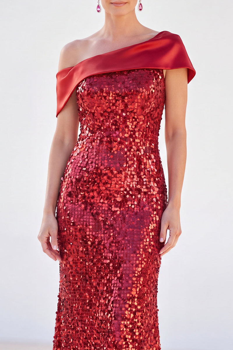 Load image into Gallery viewer, Sparkly Golden Sequins Mermaid Long Mother of the Bride Dress