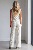 Load image into Gallery viewer, 2 Piece Ivory Floral Single Breasted Notched Lapel Business Suits
