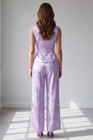 Load image into Gallery viewer, 2 Piece Lilac Single Breasted Round Neck Business Suits