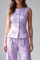 Load image into Gallery viewer, 2 Piece Lilac Single Breasted Round Neck Business Suits
