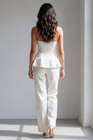 Load image into Gallery viewer, 2 Piece Ivory Strapless Double Breasted Business Suits