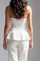 Load image into Gallery viewer, 2 Piece Ivory Strapless Double Breasted Business Suits
