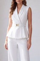 Load image into Gallery viewer, 2 Piece Light Ivory Shawl Lapel Business Suits with Belt