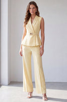Load image into Gallery viewer, 2 Piece Light Ivory Shawl Lapel Business Suits with Belt
