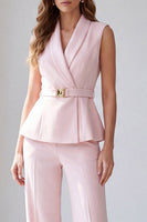 Load image into Gallery viewer, 2 Piece Light Ivory Shawl Lapel Business Suits with Belt