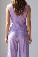 Load image into Gallery viewer, 2 Piece Lilac Single Breasted V-Neck Business Suits