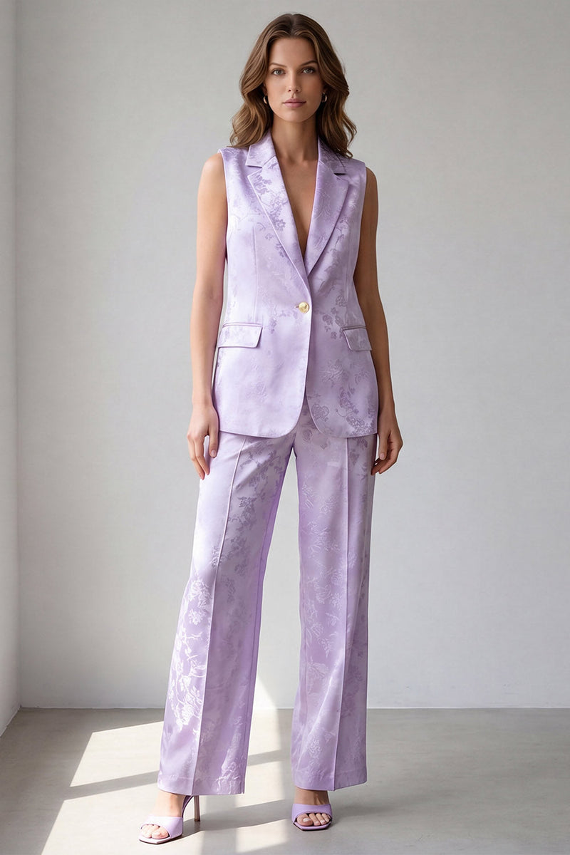 Load image into Gallery viewer, 2 Piece Lilac One Button Notched Lapel Business Suits