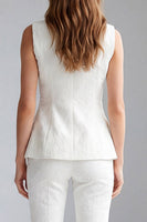 Load image into Gallery viewer, Ivory 2 Piece Double Breasted V-Neck Business Suits