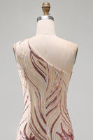 Load image into Gallery viewer, Sparkly Gold and Pink Floral Sequin Tight Short Birthday Party Dress