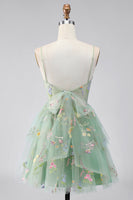 Load image into Gallery viewer, Dusty Sage Corset Floral Short A Line Birthday Party Dress with Ruffles