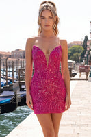 Load image into Gallery viewer, Gold Sequins Strapless Sparkly Tight Short Cocktail Dress