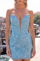 Load image into Gallery viewer, Gold Sequins Strapless Sparkly Tight Short Cocktail Dress