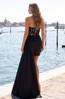 Load image into Gallery viewer, Sparkly Pink Tight Ruched Corset Short Cocktail Dress with Side Cape