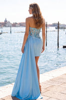 Load image into Gallery viewer, Sparkly Pink Tight Ruched Corset Short Cocktail Dress with Side Cape