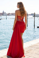 Load image into Gallery viewer, Sparkly Pink Tight Ruched Corset Short Cocktail Dress with Side Cape