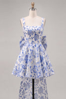 Load image into Gallery viewer, Gold and Black A-Line Short Cocktail Dress with Bow