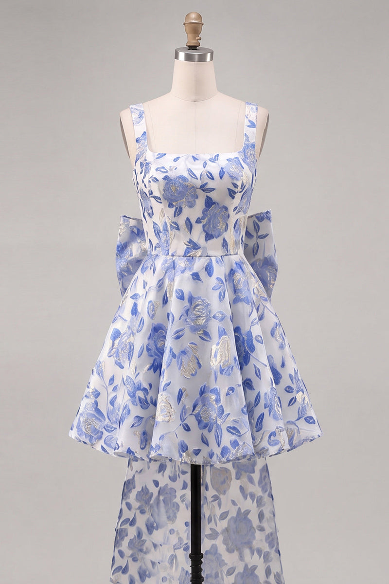 Load image into Gallery viewer, Gold and Black A-Line Short Cocktail Dress with Bow