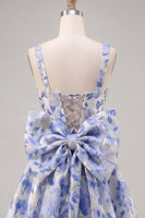 Load image into Gallery viewer, Gold and Black A-Line Short Cocktail Dress with Bow