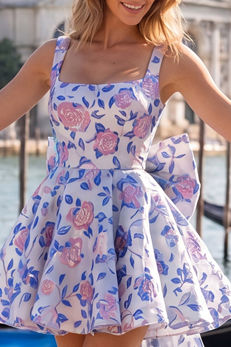 Load image into Gallery viewer, Gold and Black A-Line Short Cocktail Dress with Bow