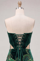 Load image into Gallery viewer, Floral Black Cut Out Corset Tight Strapless Short Cocktail Dress