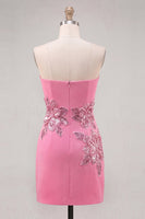 Load image into Gallery viewer, Red Floral Strapless Sparkly Tight Short Cocktail Dress with Sequins