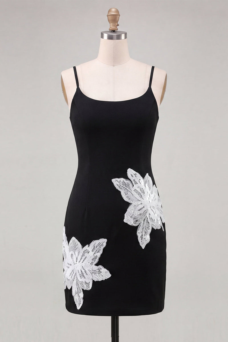 Load image into Gallery viewer, Pink Tight Floral Scoop Neck Short Cocktail Dress