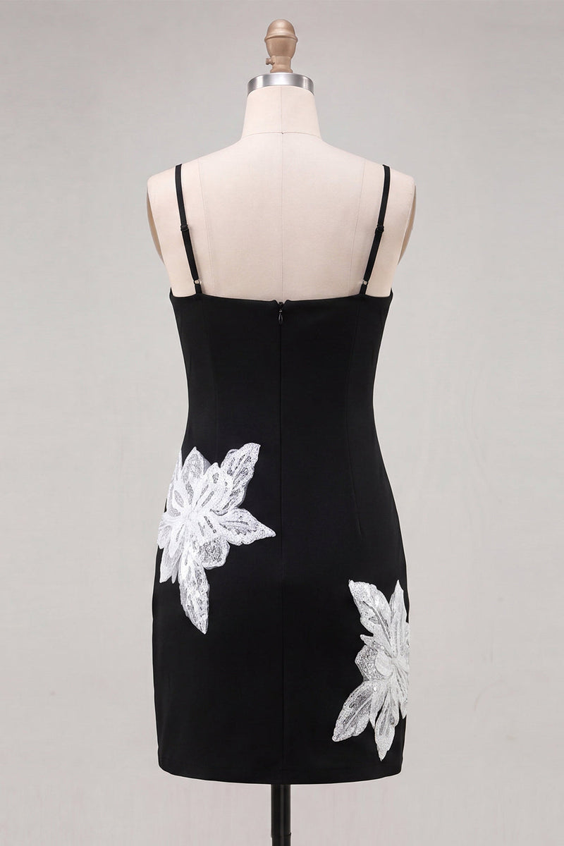 Load image into Gallery viewer, Pink Tight Floral Scoop Neck Short Cocktail Dress