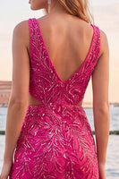Load image into Gallery viewer, Sparkly Gold V-Neck Sequins Cut Out Tight Short Cocktail Dress