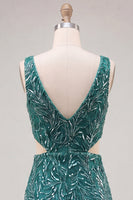 Load image into Gallery viewer, Sparkly Gold V-Neck Sequins Cut Out Tight Short Cocktail Dress