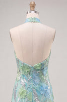 Load image into Gallery viewer, Floral Orange Sequins Sparkly Tight Short Cocktail  Dress