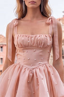 Load image into Gallery viewer, Light Green Ruffled Tiered Beaded Short A-Line Cocktail Dress