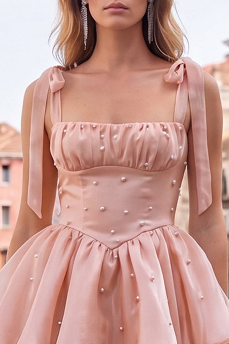 Load image into Gallery viewer, Light Green Ruffled Tiered Beaded Short A-Line Cocktail Dress