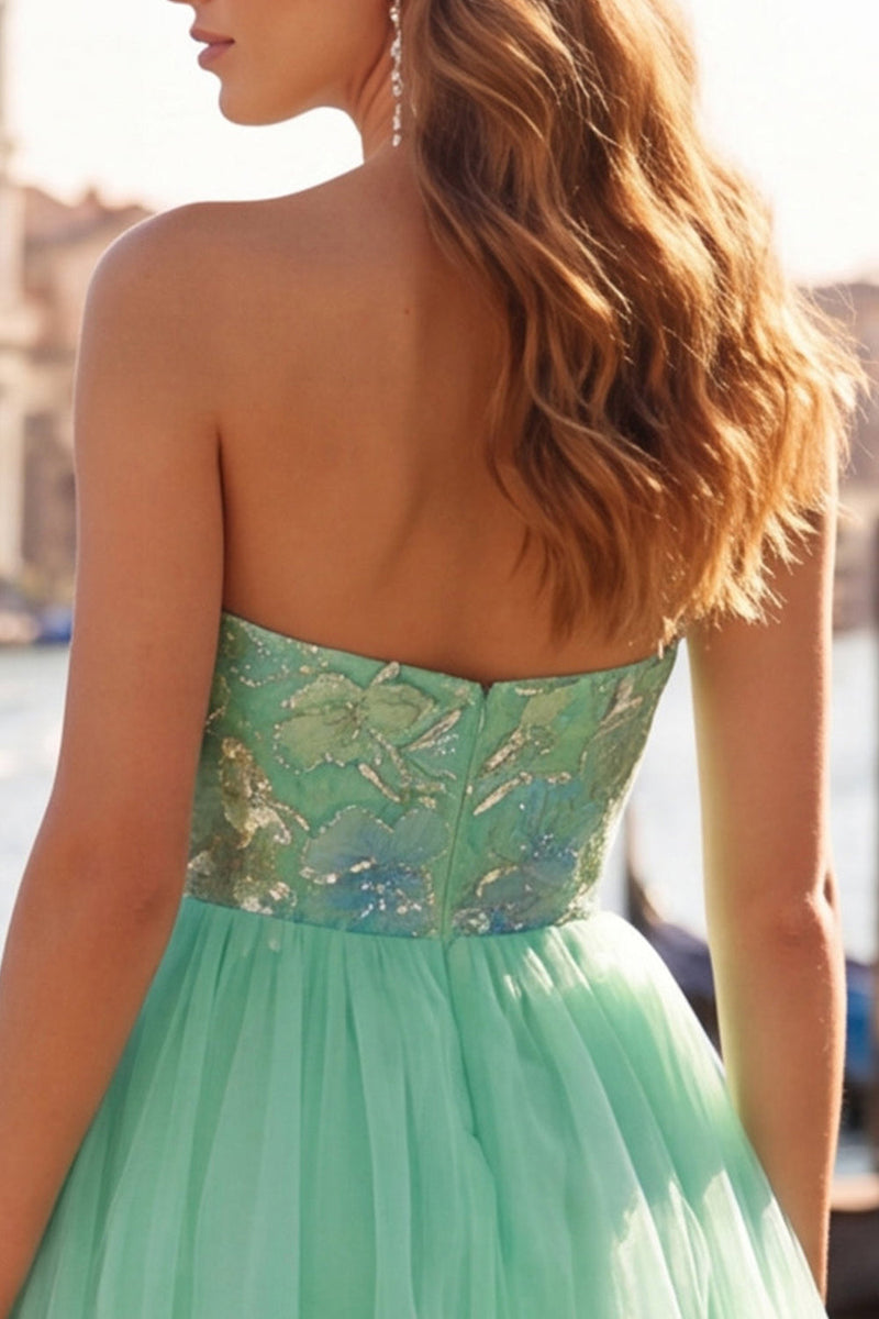 Load image into Gallery viewer, Floral Orange Tulle A-Line Short Cocktail Dress