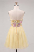 Load image into Gallery viewer, Floral Orange Tulle A-Line Short Cocktail Dress