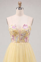 Load image into Gallery viewer, Floral Orange Tulle A-Line Short Cocktail Dress